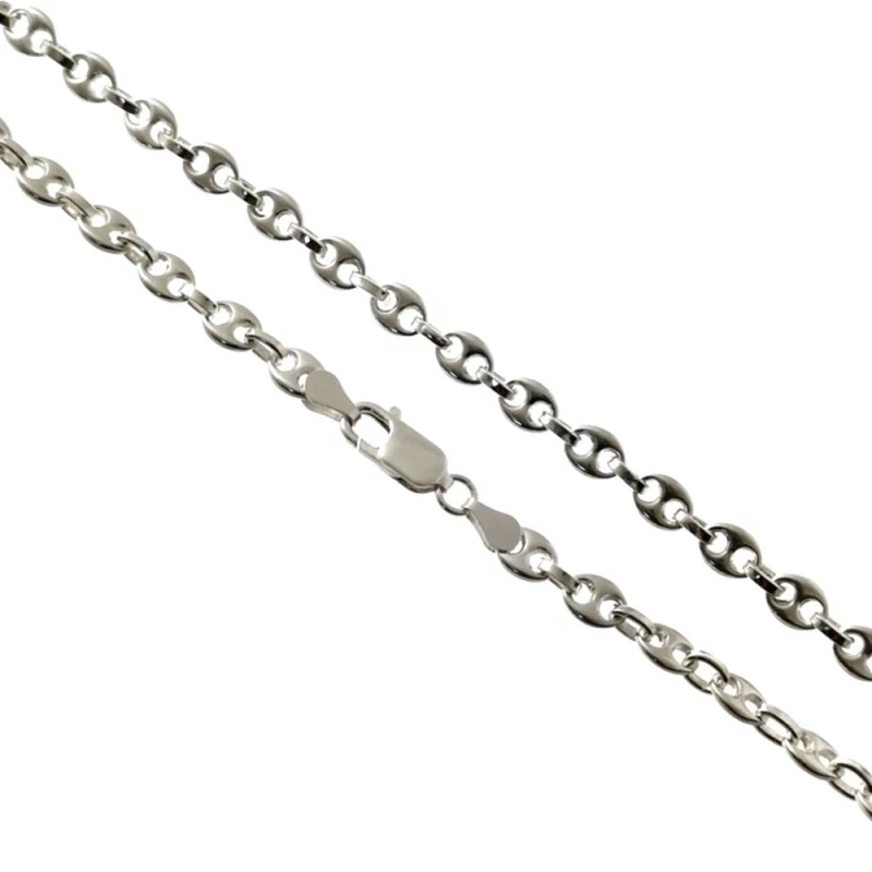 Cadena plata Ley 925 maciza 40 cm. eslabón modelo calabrote 5 mm. anc